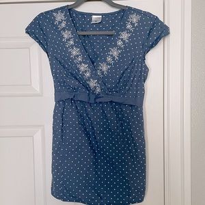 Motherhood Maternity Polkadot Tie Waist Blouse